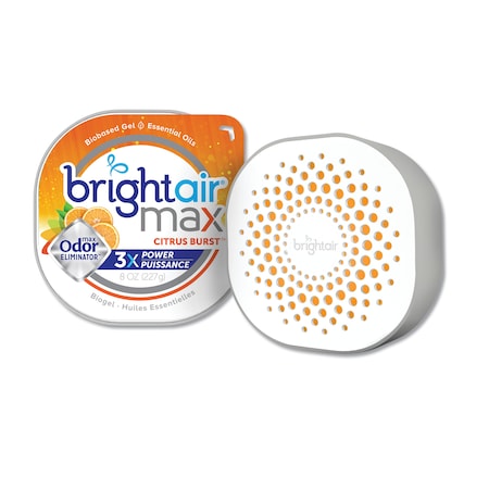 BRIGHT AIR Max Odor Eliminator Air Freshener, Citrus Burst, 8 oz, PK6 900436